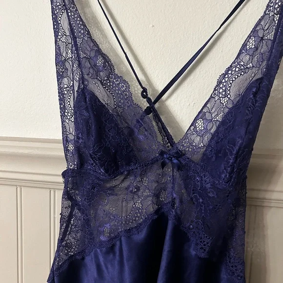 Y2K Rare Victoria's Secret Small Lace Purple/Blue Lace Babydoll Lingerie - Picture 3 of 5